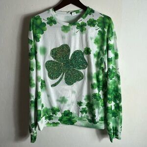 St Patrick's Day Green Clover long sleeve shirt